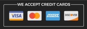 We Accept All Major Credit Cards